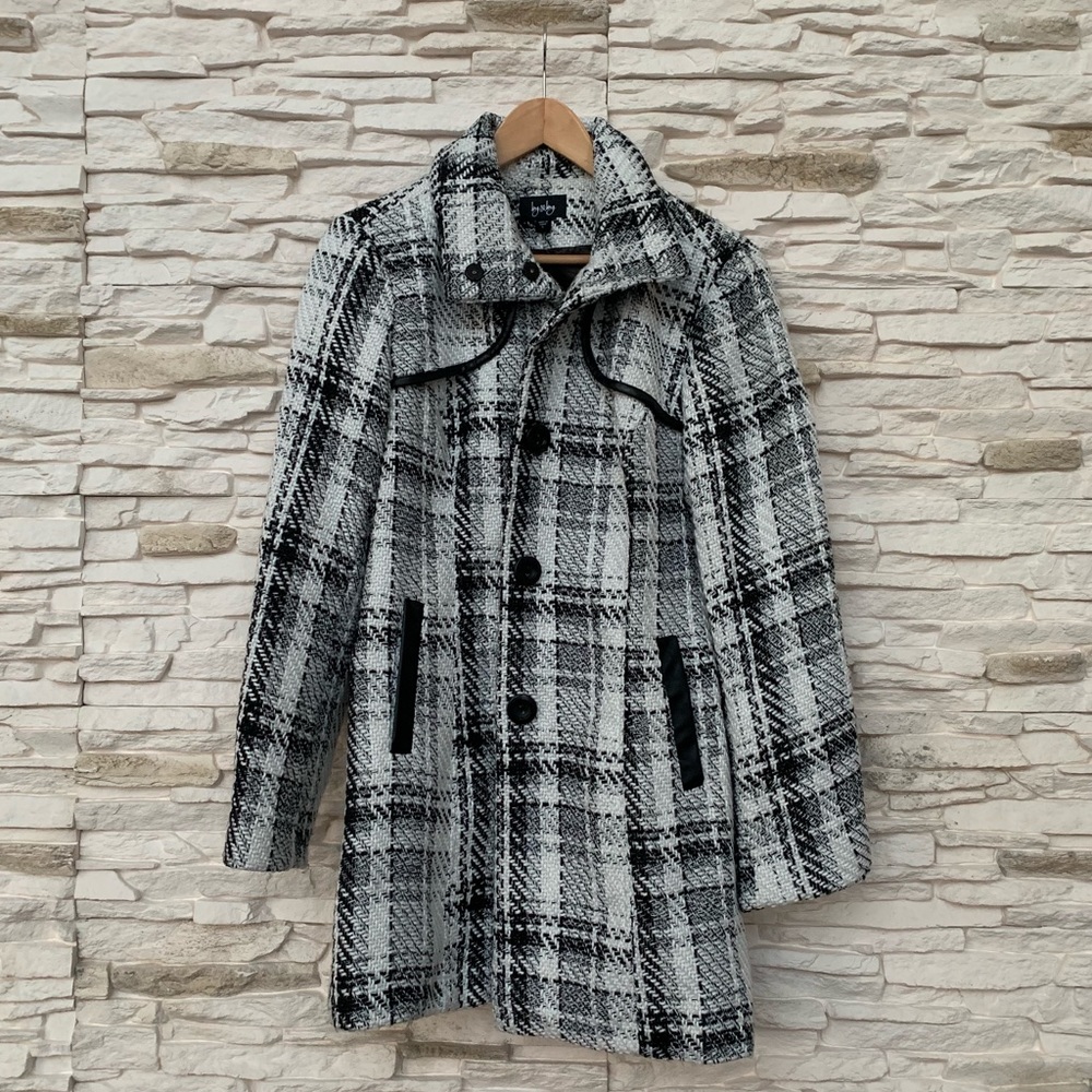 Black & White Plaid Coat
